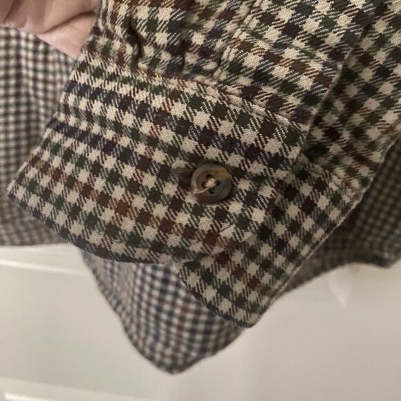 Pendleton Shirt XL Men’s Wool Houndstooth Plaid Brown Sir Button Vintage Fall - Picture 9 of 10